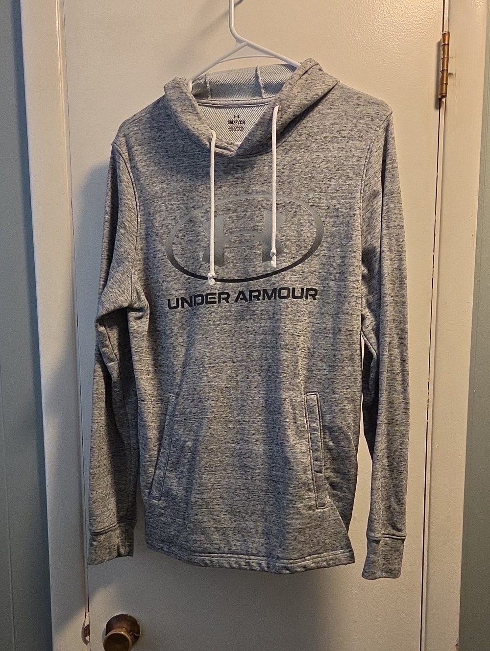 Under Armour Light Heather Gray Pullover Hoodie with Logo